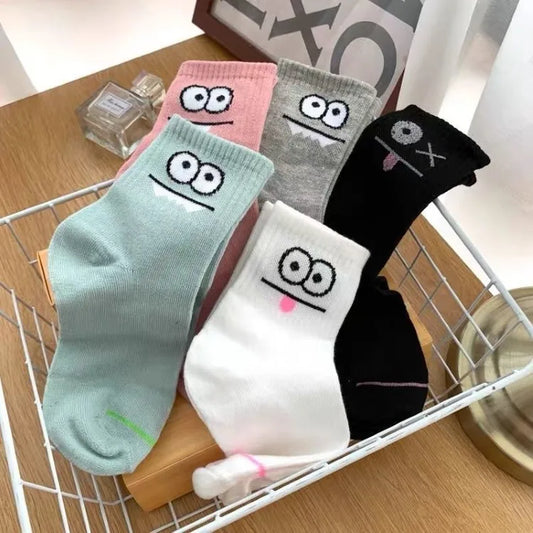 5 Pairs Womens Socks Lovely Cow Pattern Short Socks Creative Printing Socks Ankle Sock