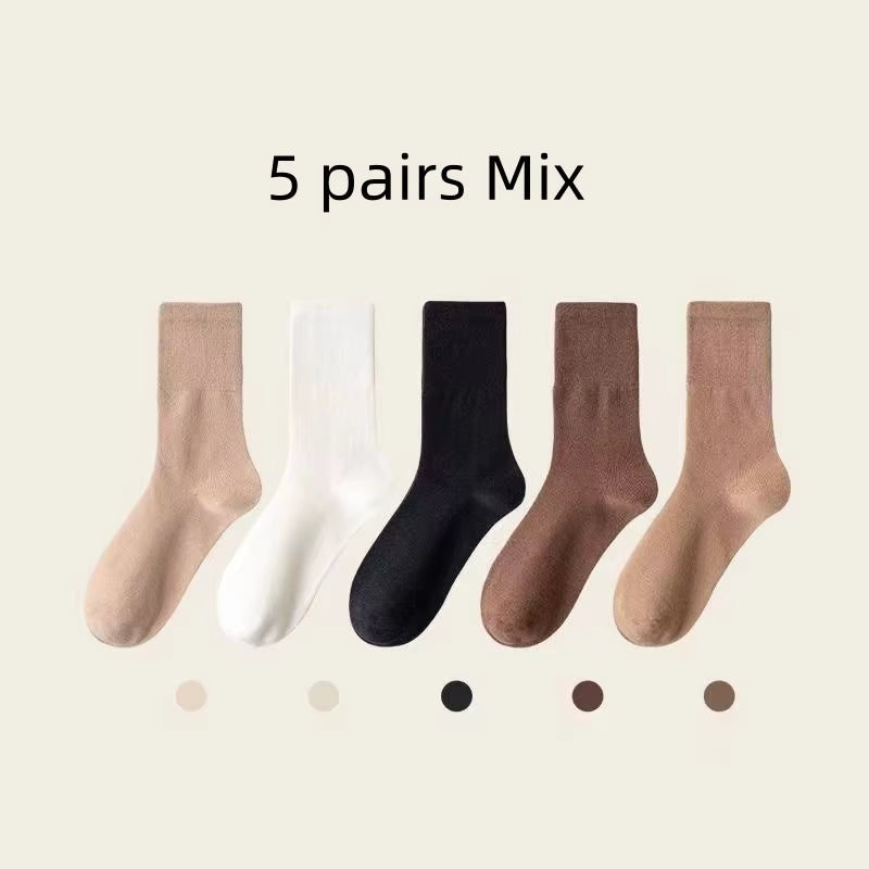 5 Pairs Womens Socks Lovely Cow Pattern Short Socks Creative Printing Socks Ankle Sock